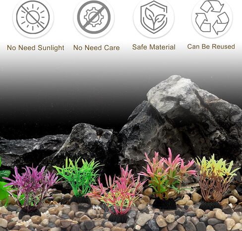 نباتات الحوض البلاستيكي ، نباتات بلاستيكية صغيرة ، النباتات البلاستيكية الصناعية ، إكسسوارات خزان الأسماك لزينة الحوض ، 20 ٪ in Kuwait