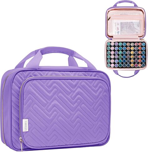 Leudes Diamond Painting Storage Containers, 60 Slots Bead Storage Box for Diamond Art Kits Accessories Organizer Case (Only Bottles and Bag) (Pink-2(60 Jars)) in Kuwait