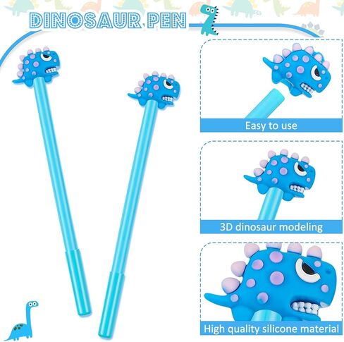 Pencil Pouch for Kids 3D Plush Animal Dinosaur Pencil Case with 2 Pcs Fun Pencils Soft Stationery Storage Pen Bag for Girls and Boys Back to School Supplies(Blue,Dinosaur) in Saudi Arabia