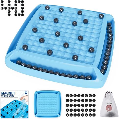 Magnetic Game Chess, Magnet Chess Fun Family Games for Kids and Adults, Magnet Game with 40Pcs Magnet Game, Table Top Board Game for Game Night 2-4 Players in Saudi Arabia