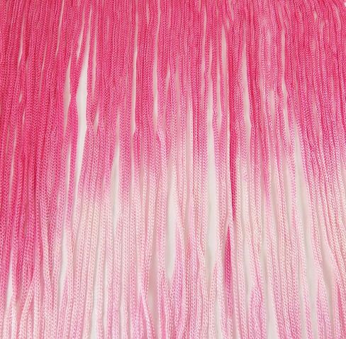 2 Yards of 7" Ombre Tie Dye Multicolor Chainette Fringe Loop Tassel Fringe- White Fuchsia Dark Pink Shades in Saudi Arabia