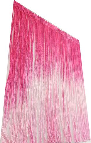 2 Yards of 7" Ombre Tie Dye Multicolor Chainette Fringe Loop Tassel Fringe- White Fuchsia Dark Pink Shades in Saudi Arabia
