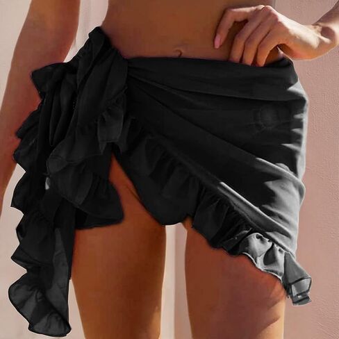 ملابس السباحة النسائية من TWINKLEDE، ملابس السباحة Sarong Beach Wrap، بيكيني، تنورة قصيرة، وشاح شيفون شفاف للنساء والفتيات in Kuwait