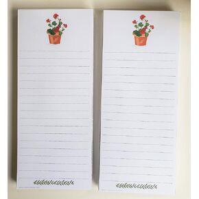 GERANIUMS Refrigerator Notepads - SET OF TWO PADS