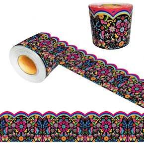 69 Feet Fiesta Bulletin Border Spanish Bulletin Board Borders Office Scalloped Border Trim for Mexican Fiesta National Hispanic Holiday Wedding Party Decoration