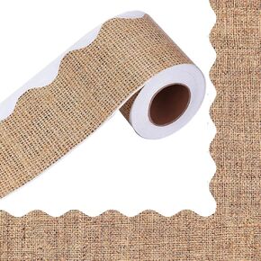 ZMD 65.6 Feet Bulletin Board Border Decorations, Self Adhesive Scalloped Border Trim Rustic Wood Decoration Borders for Home Classroom Wall Chalkboard Office Decorations