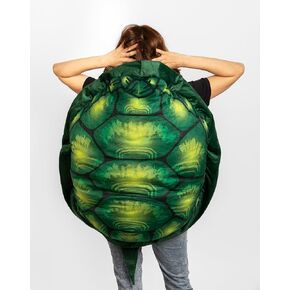 Multifunctional Giant Wearable Turtle Shell Pillow, 40-inch Cozy Plush Costume for Snuggling, Dress-up, Lounging, or Themed Parties, Stuffed with Soft Cotton, Vibrant Print, Hand Washable