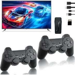 Wireless Retro Game Console, Plug and Play Video Game Stick 4K High Definition HDMI 10000+ Games, 2.4G Wireless Controllers, Game Console and Controller for TV