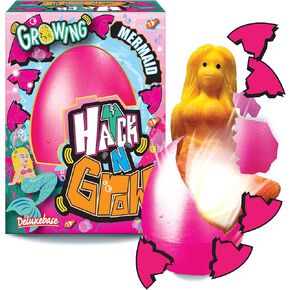 Hatch n Grow Mini Mermaids from Deluxebase. Small 2.5" Water Activated Hatching Egg with Growing Fantasy Figurine, Surprise Transforming Toy for Kids, Party Favors and Gifts.