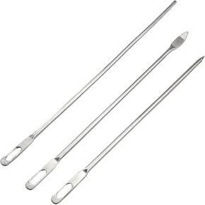 ZZHXSM 3PCS Elastic Cord Threader Pointed Flat Flat Hand Sewing Tools Cord Threading Needle Trouser Belt Threader for Hoodies Jackets Skirts Sweatpants Metal Cord Threader