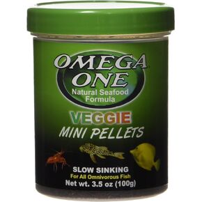 Omega One Veggie Mini Pellets Slow Sinking Fish Food 3.5oz