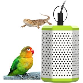 Reptile Heat Lamp Guard, Anti-Scald Heated Lampholder Mesh Heated Lantern Guard, 110W Ceramic Heated Emitter, Metal Tube with Anti-Bite Power Cord for Parrots, Chameleons, Lizards, Chicks, Amphibians