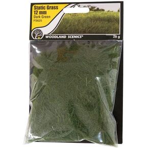 Woodland Scenics FS625 Static Grass, Dark Green 12mm