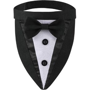 الكلب الرسمي Tuxedo ، زفاف الكلب الجرو جرو باندانا الباندانا التكس دعوى طوق قابل للتعديل مع ربطة عنق ، ملابس الكلاب للقطط الصغيرة المتوسطة ، ملابس زفاف ملابس زفاف ملابس (صغيرة)