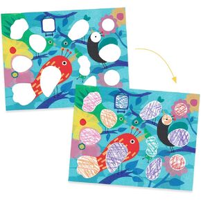 DJECO Early Learning Birdie & Co Coloring - Color Your Own Bird Pictures - Fun & Creative for Family & Friends, Perfect for Gift - Educational Arts & Craft Kit for Children 18+ Months Girls & Boys