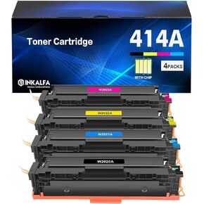 414A 414X Toner Cartridge 4 Pack M479fdw Compatible Replacement for HP 414A Toner Cartridge Color Laserjet Pro MFP M479fdw M479fdn M454dw M454dn M479 Printer Ink with Chip (Black Cyan Yellow Magenta)