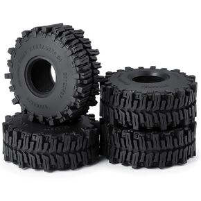 RCHUBAM 1.0" RC Tires H&W 64x27mm Soft Rubber 1.0" RC Mud Tires Width 27mm Compatible with TRX4M 1/18 RC Crawler Car Upgrade Parts, #B
