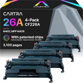 CARTRA 212A Toner Cartridges 4 Pack with Chip Compatible for HP 212A W2120A 212X W2120X for HP Color Laserjet Enterprise M555dn M554dn M555x M554 M555 MFP M578 Series Printer Ink (BK/C/Y/M).