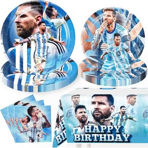 41pcs Happy Birthday Decorations Tableware Set for 10 Guests, HD Party Decorations for Birthday Party Includes 20pcs Party Plates and 20pcs Napkins, 1pcs Tablecover Party Supplies