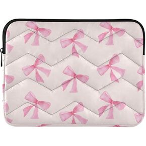 Burbuja Pink Bow Laptop Sleeve Bag Cover 13-14 inch Shockproof Waterproof Laptop Case for Notebook Computer Tablet Polyester