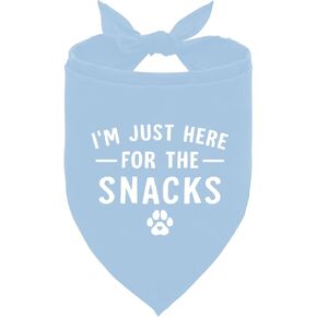 أنا هنا فقط من أجل الوجبات الخفيفة Dog Bandana ، Baby Blue Dog Bandana ، وشاح مثلث الكلب الأليف ، و Bandana للكلاب الصغيرة المتوسطة ، والهدية لمحبي الكلاب ، وملابس الكلاب والملحقات (F10)