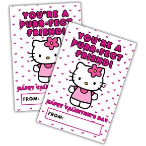 Lashicorn Cute Kitty Valentine’s Day Class Cards | 30 pack 4x6" inches for Kid’s School Hello Girls Japanese Cat Character Cards You’re a Purr-fect Friend Anime