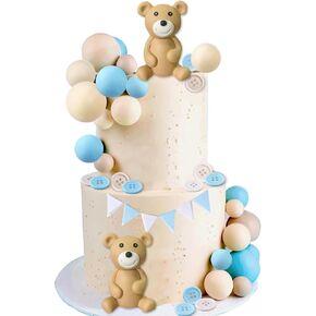 3D Bear Balls Cake Toppers for Birthday Baby Shower Party Decorations（33pcs）