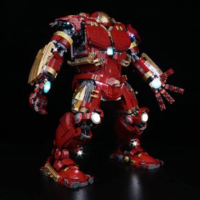 VONADO LED Light Kit Compatible with Lego Hulkbuster 76210, DIY Lighting Compatible with Hulkbuster Lego (No Lego Model,ONLY Light)