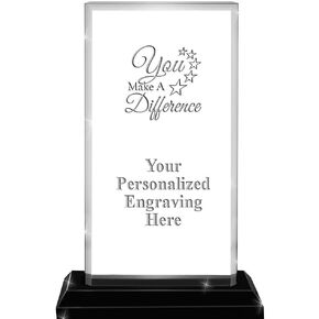 6" Billboard Skyline You Make A Difference Acrylic Award, Custom Engraved You Make A Difference Trophy, Engraving Included, Prime