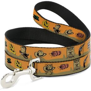 Buckle-Down Pet Leash - Old Western Multi Color - 4 Feet Long - 1" Wide