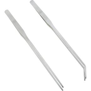 2PCS Aquarium Tools 27cm Extended Aquatic Plant Tweezer Stainless Steel Brushed Aquatic Plant Clip for Medical Use Sewing Gardening