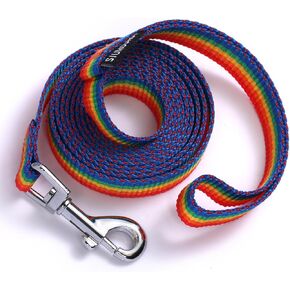 6 FT Durable Nylon Dog Leash - Strong Traditional Style, 5/8 Inch Width, with Easy to Use Metal Collar Hook - Ideal for Training and Walking Small, Medium and Large Dogs (Black)