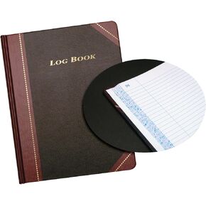 Adams Log Book, 8.13 x 10.38 Inches, Black Covers with Maroon Spine, 150 Pages (ARB810L15)