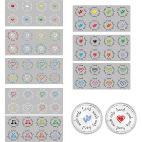 Heart UV DTF Cup Wrap - 8 Cute Heart UV DTF Cup Wraps Transfer Stickers for 16 oz Glass Cups and Bottom or Lid Top, Waterproof Hand Wash Only Colorful Love Decals Creative Crafts Gifts Supplies
