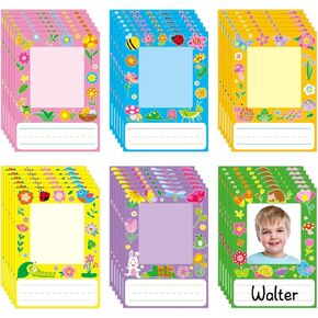 36 PCS Spring Kids Photo forts for Desk Kids Name Tags Labels Sticks with Photo Photo Self-Admive Desil