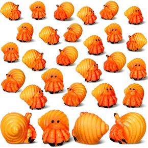 48 Pcs Mini Resin Hermit Crabs Tiny Miniature Hermit Crabs Mini Hermit Crabs Figures Realistic Ocean Aquarium Ornaments Dollhouse Decorations Model Figure Educational Toy for Boys Girls