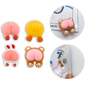 4 PCS Funny Diamond Painting Magnet Cover Holder, Animal Butt Shape Cross Stitch Magnetic Cover Holder Diamond Painting Cover Locator Magnet Cover Minders for DIY Diamond Painting Adults Art Craft