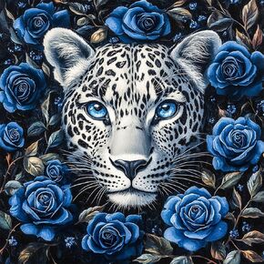 NEWENMO Diamonds Painting Kits for Adults Beginner,DIY 5D Leopard Diamond Art Paint with Round Diamonds, Full Drill Rose Diamonds Painting Kit for Hobby Home Wall Decor 12x12 Inch