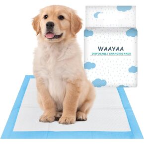 Disposable Pet Pads for Dogs Training, Protection Underpads with Leak Proof and Super Absorbent for Puppy Pee Potty Training, Baby & Adults Bed Pads for Incontinence -Blue(17" x 13", 50 Count)