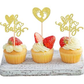 36 PCS Happy Galentine's Day Cupcake Toppers Glitter Sweet Love Valentine Cupcake Picks Valentine's Day Theme Birthday Party Cake Decorations Supplies Pink