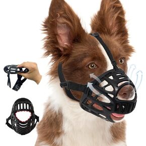 Dog Muzzle,Hard to Fall Off Breathable Dog Muzzle for Large Medium Small Dogs, Soft Adjustable Basket Muzzle for Dogs Allows Drinking and Panting,Prevent Biting Chewing Licking Muzzles