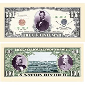 American Art Classics Pack of 25 - US Civil War Novelty Money Bill