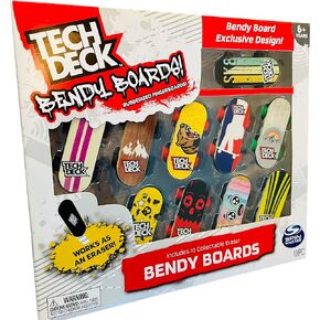 Tech Deck Bendy Boards Collectible Mini Skateboard Erasers, Rubberized Fingerboards (Set 1)