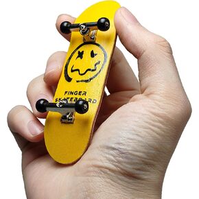 KNOWPLAYER 32mm×97mm Mini Finger Skateboard Set, Maple Wooden Alloy Fingerboard, Fully Assembled with Mini Screwdriver Smile