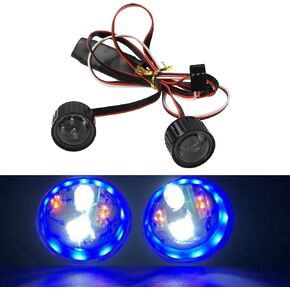 RC LED Light Headlight Front Light Spotlight LED Light Compatible with Traxxas TRX-4 Axial SCX10 II 90046 D90 D110 313 1/10 RC Crawler Car (Blue,Yellow)