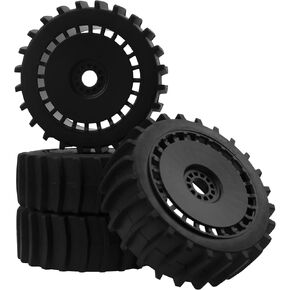 4PCS RC 1/8 Paddle Buggy Tires 17mm Hex Wheels Compatible with Arrma Typhon Traxxas Losi HPI Redcat Snow Sand Desert Tires 1/8 Off Road Buggy