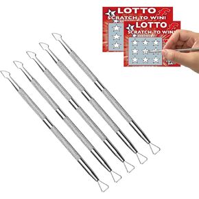 5Pcs Lottery Ticket Scratcher Tool, Stainless Steel Lottery Scratcher Tool, Scratch Off Tool, Ergonomic Ticket Scraper, Suitable for Lottery Enthusiasts Lottery Scraper Tool