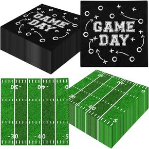 Football Napkins, 40Pcs Football Party Napkins Tailgate Napkins Touchdown Football Napkins Disposable for Football Party Supplies, Football Cocktail Napkins Game Day Napkins for Football Party