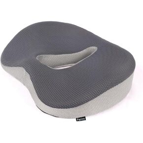 Memory Foam Seat Cushion for Office Chair, Home Chair, Car Seat, Airplane, Wheelchair, Pain Relief for Long Sitting, Non-Slip Bottom, Removable Cover