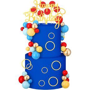 65 Pcs Cartoon Birthday Cake Topper Cartoon Themed Happy Birthday Cake Topper Cartoon Birthday Party Cake Decorations Cartoon Cupcake Toppers Decor for Theme Birthday Party Supplies